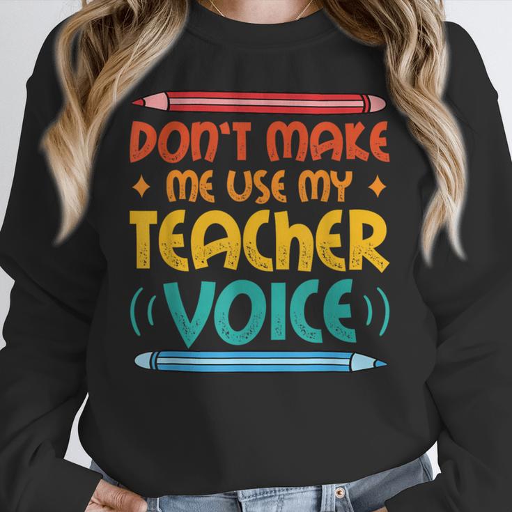Teacher Voice Teacherlife Primary School Teacher Women Crewneck Sweatshirt, funny design
