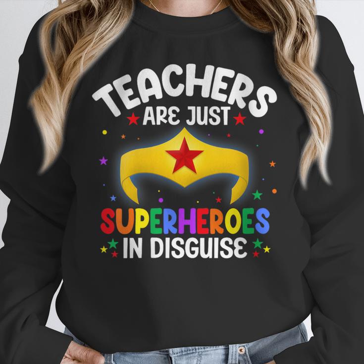 Teachers Are Just Superheroes In Disguise School Women Men Women Crewneck Sweatshirt, funny design Teachers Are Just Superheroes In Disguise School Women Men Women Crewneck Sweatshirt, funny design