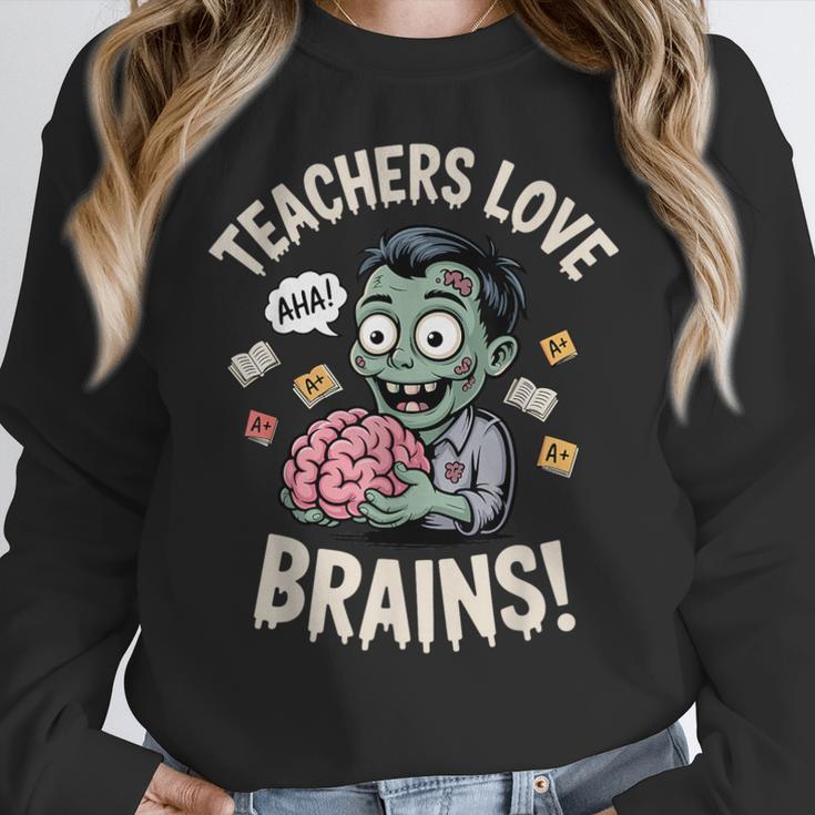 Teachers Love Brains Shirt Men Women Teacher Halloween Women Crewneck Sweatshirt, funny design Teachers Love Brains Shirt Men Women Teacher Halloween Women Crewneck Sweatshirt, funny design