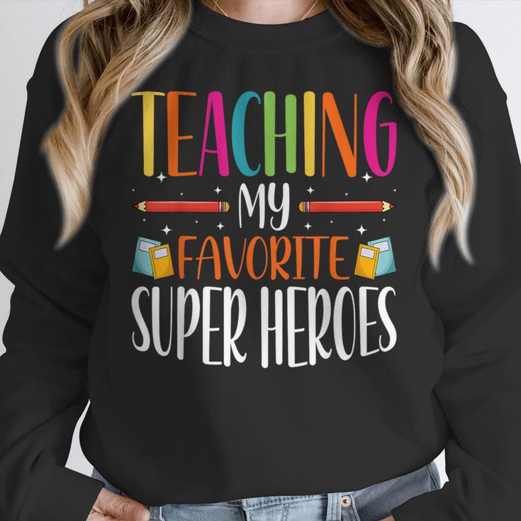 Teaching My Favorite Superheros Men Women SPED Teacher Women Crewneck Sweatshirt, funny design Teaching My Favorite Superheros Men Women SPED Teacher Women Crewneck Sweatshirt, funny design