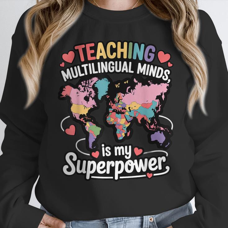 Teaching Multilingual Minds Learners English ESL Teacher Women Crewneck Sweatshirt, Esl Teacher Gifts, English Teacher Gifts, funny design Teaching Multilingual Minds Learners English ESL Teacher Women Crewneck Sweatshirt, Esl Teacher Gifts, English Teacher Gifts, funny design