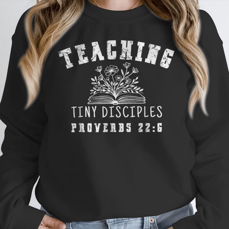 Teaching Tiny Disciples Christian Bible Verse Teacher Women Crewneck Sweatshirt, funny design Teaching Tiny Disciples Christian Bible Verse Teacher Women Crewneck Sweatshirt, funny design