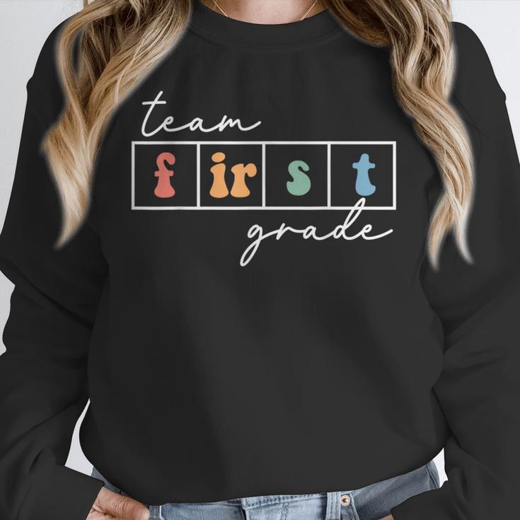 Team First Grade Back To School 1st Grade Teacher Kids Cute Women Crewneck Sweatshirt, First Grade Teacher Gifts, funny design