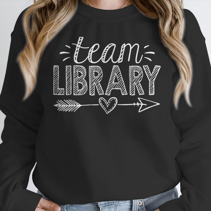 Team Library Tee Teacher Student Back To School Women Crewneck Sweatshirt, funny design Team Library Tee Teacher Student Back To School Women Crewneck Sweatshirt, funny design