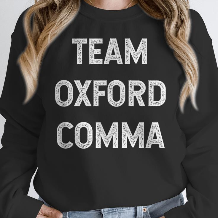 Team Oxford Comma English Majors And Teachers For Men Women Girls Kids Women Crewneck Sweatshirt, English Teacher Gifts, funny design