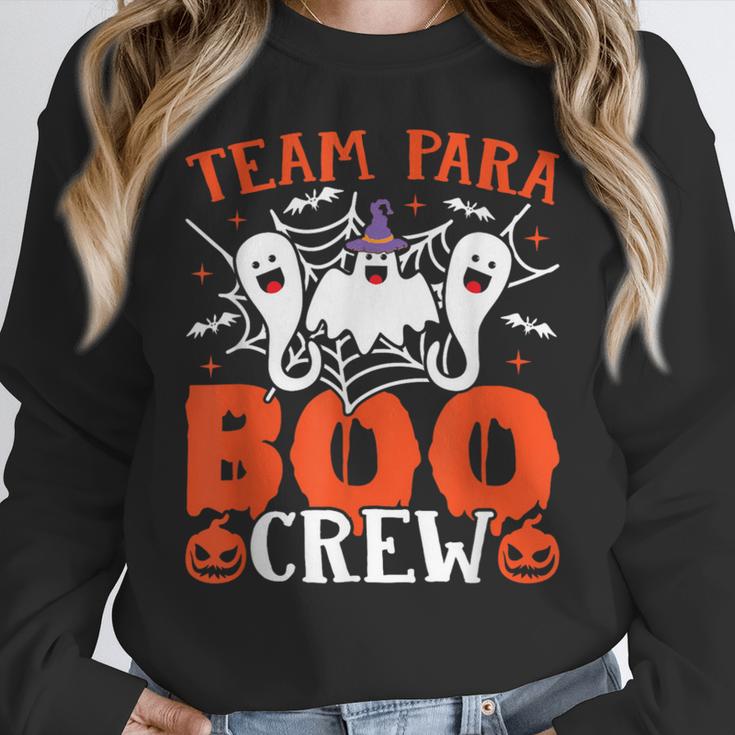 Team Para Boo Crew Halloween Ghost Paraprofessional Teacher Women Crewneck Sweatshirt, funny design Team Para Boo Crew Halloween Ghost Paraprofessional Teacher Women Crewneck Sweatshirt, funny design
