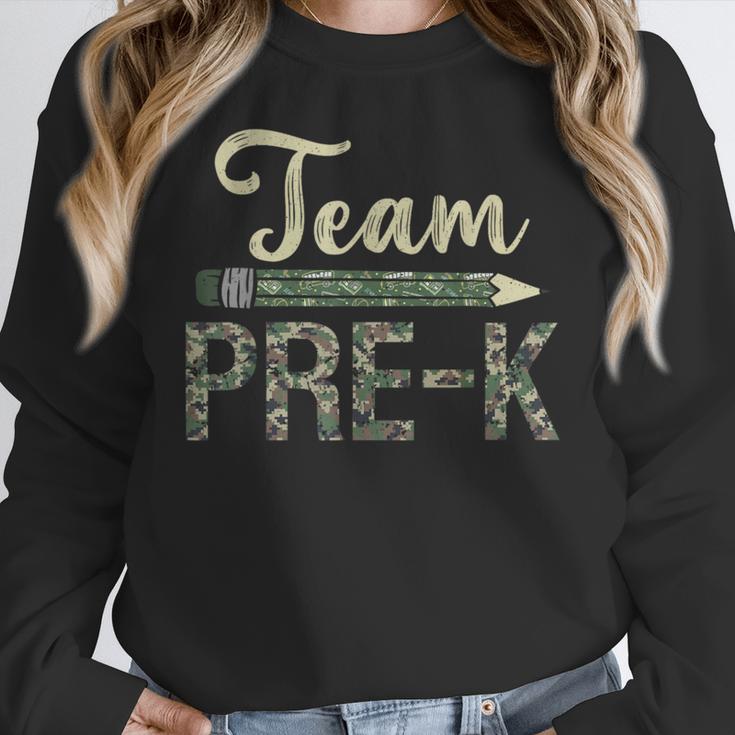 Team Pre-K Camo Pre-K Teacher Camouflage Women Crewneck Sweatshirt, funny design Team Pre-K Camo Pre-K Teacher Camouflage Women Crewneck Sweatshirt, funny design