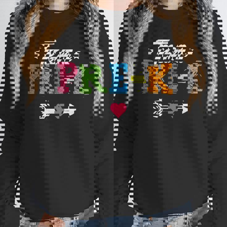 Team Pre-K Shirt PreSchool Teacher Student Back To School Women Crewneck Sweatshirt, funny design