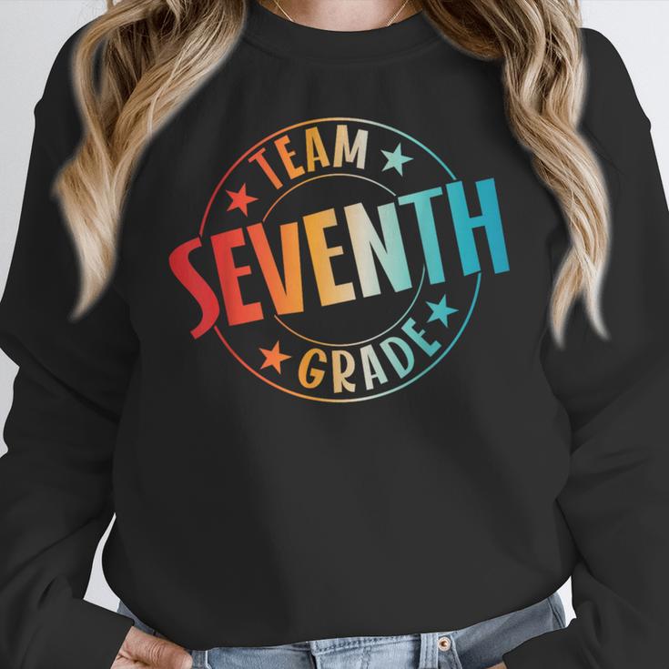 Team Seventh Grade Teacher Student Back To School 7th Grade Women Crewneck Sweatshirt, funny design Team Seventh Grade Teacher Student Back To School 7th Grade Women Crewneck Sweatshirt, funny design