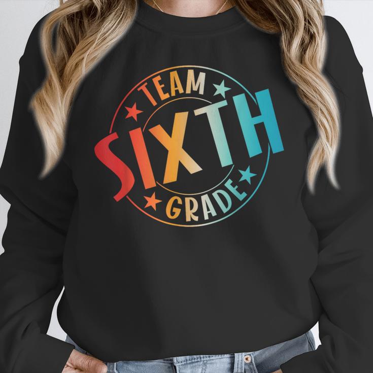 Team Sixth Grade Teacher Student Back To School 6th Grade Women Crewneck Sweatshirt, funny design Team Sixth Grade Teacher Student Back To School 6th Grade Women Crewneck Sweatshirt, funny design