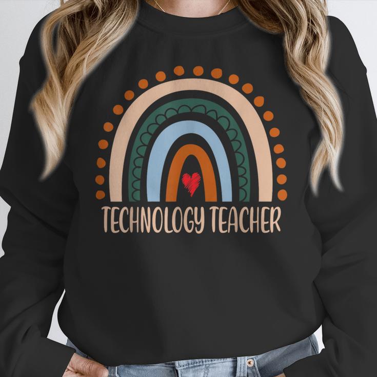 Technology Teacher Rainbow Appreciation Day Back To School For Men Women Women Crewneck Sweatshirt, funny design Technology Teacher Rainbow Appreciation Day Back To School For Men Women Women Crewneck Sweatshirt, funny design