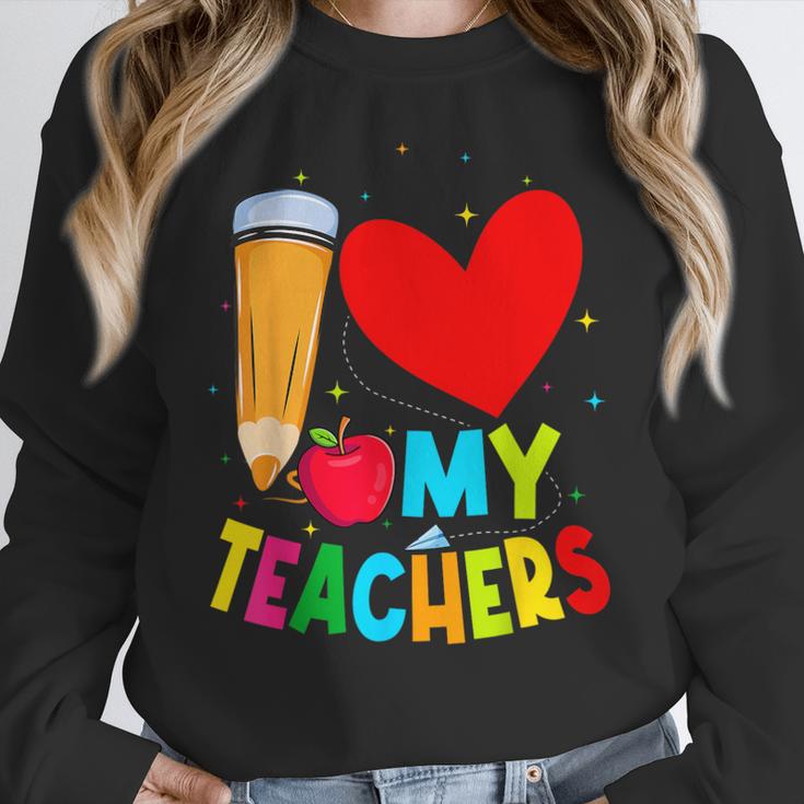 Teens Graduation I Heart My Teachers I Love My Teachers Women Crewneck Sweatshirt, funny design Teens Graduation I Heart My Teachers I Love My Teachers Women Crewneck Sweatshirt, funny design