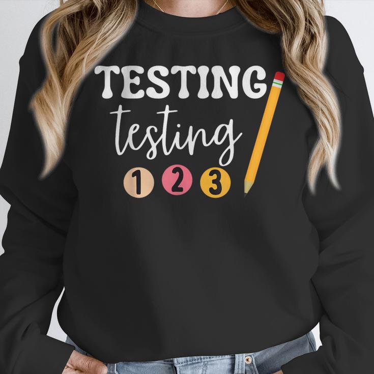 Testing Testing 123 Cute Math Teacher Student Test Day Men Women Girls Kids Women Crewneck Sweatshirt, funny design Testing Testing 123 Cute Math Teacher Student Test Day Men Women Girls Kids Women Crewneck Sweatshirt, funny design