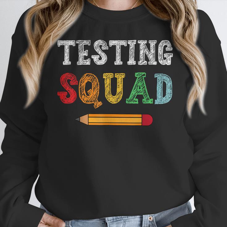 Testing Squad Costume Test Day Teacher Student School Women Crewneck Sweatshirt, funny design Testing Squad Costume Test Day Teacher Student School Women Crewneck Sweatshirt, funny design