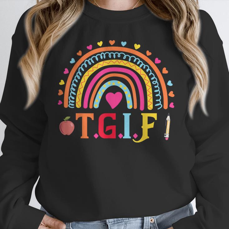 TGIF Teacher Appreciation Alphabet Thank God It's Friday For Men Women Girls Kids Women Crewneck Sweatshirt, funny design