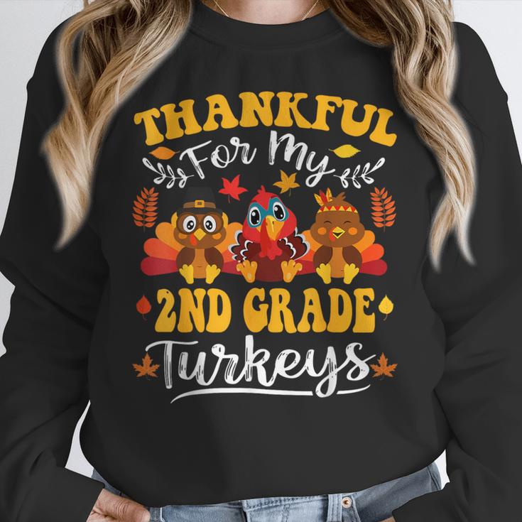 Thankful For My 2nd Grade Turkeys Thanksgiving Teacher Fall Women Crewneck Sweatshirt, 2nd Grade Teacher Gifts, funny design Thankful For My 2nd Grade Turkeys Thanksgiving Teacher Fall Women Crewneck Sweatshirt, 2nd Grade Teacher Gifts, funny design