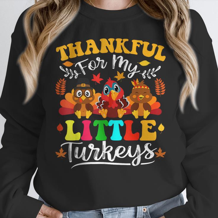 Thankful For My Little Turkeys Teacher Thanksgiving Teachers Women Crewneck Sweatshirt, funny design Thankful For My Little Turkeys Teacher Thanksgiving Teachers Women Crewneck Sweatshirt, funny design