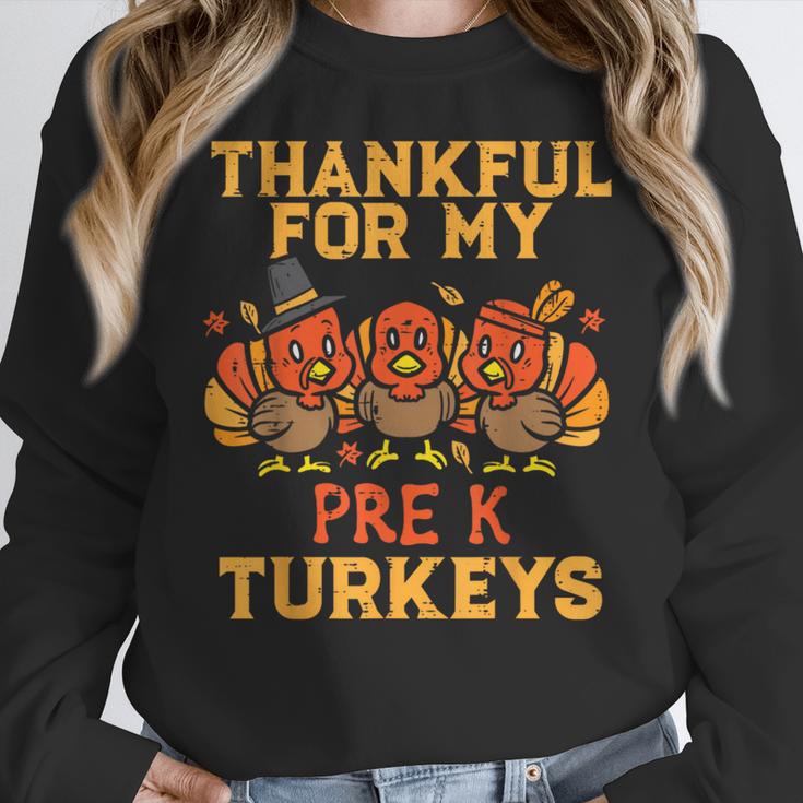 Thankful For My Pre K Turkeys Teacher Thanksgiving Men Women Women Crewneck Sweatshirt, funny design Thankful For My Pre K Turkeys Teacher Thanksgiving Men Women Women Crewneck Sweatshirt, funny design