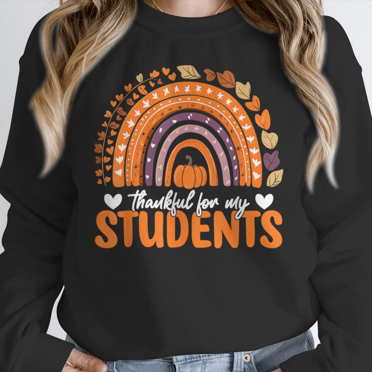 Thankful For My Students Teacher Thanksgiving School Fall Women Crewneck Sweatshirt, funny design Thankful For My Students Teacher Thanksgiving School Fall Women Crewneck Sweatshirt, funny design