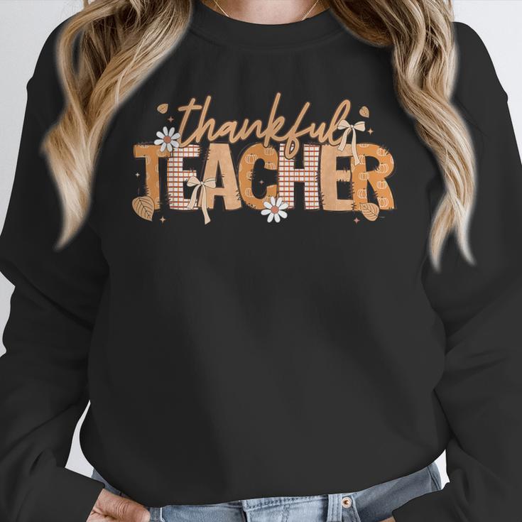 Thankful Teacher Autumn Fall Teacher Thanksgiving Youth Women Crewneck Sweatshirt, funny design Thankful Teacher Autumn Fall Teacher Thanksgiving Youth Women Crewneck Sweatshirt, funny design