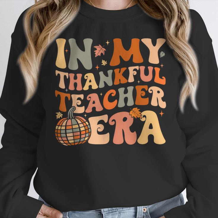 In My Thankful Teacher Era Cute Groovy Thanksgiving Teacher Women Crewneck Sweatshirt, Groovy Teacher Gifts, funny design In My Thankful Teacher Era Cute Groovy Thanksgiving Teacher Women Crewneck Sweatshirt, Groovy Teacher Gifts, funny design