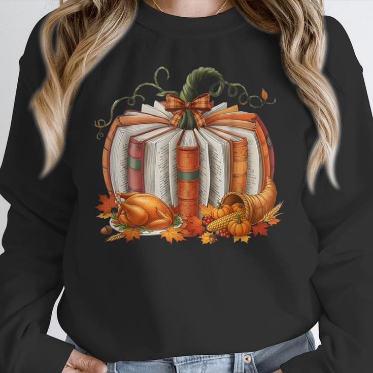 Thanksgiving Book Pumpkin Reading Teachers Fall Lovers Boys Women Crewneck Sweatshirt, funny design Thanksgiving Book Pumpkin Reading Teachers Fall Lovers Boys Women Crewneck Sweatshirt, funny design