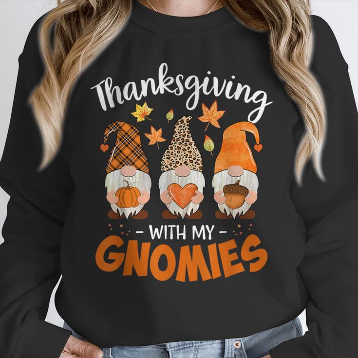 Thanksgiving Shirts For Women With My Gnomies Teachers Gnome Women Crewneck Sweatshirt, funny design Thanksgiving Shirts For Women With My Gnomies Teachers Gnome Women Crewneck Sweatshirt, funny design
