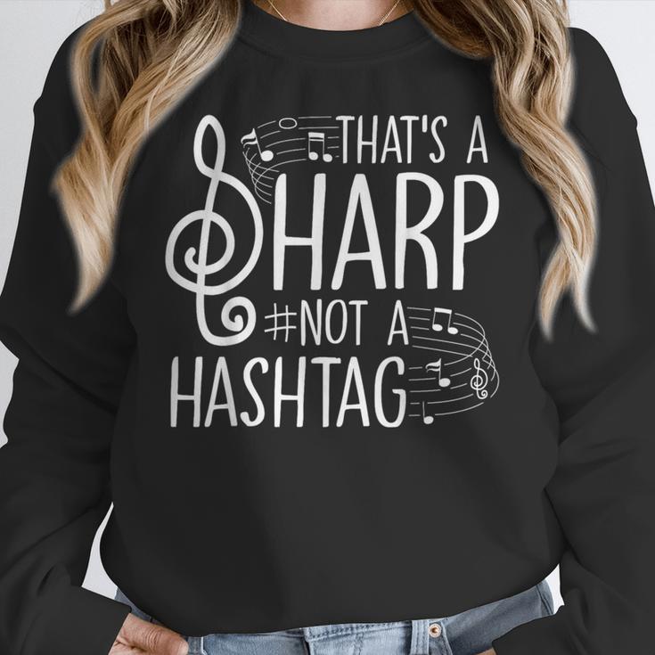 That's a Sharp Not a Hashtag Music Teacher Musicians Women Crewneck Sweatshirt, funny design That's a Sharp Not a Hashtag Music Teacher Musicians Women Crewneck Sweatshirt, funny design