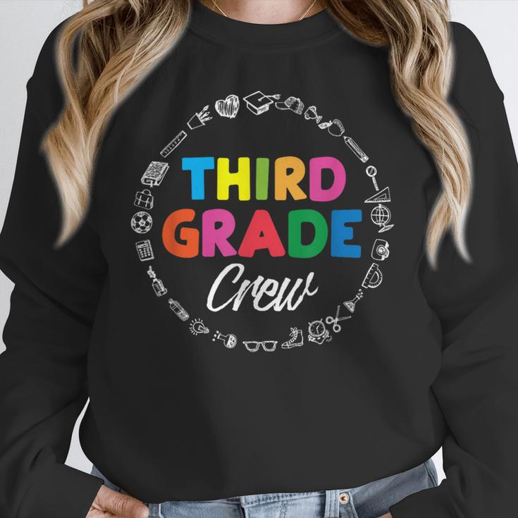 Third Grade Crew First Day Of School 3rd Grade Teacher Women Crewneck Sweatshirt, First Grade Teacher Gifts, funny design