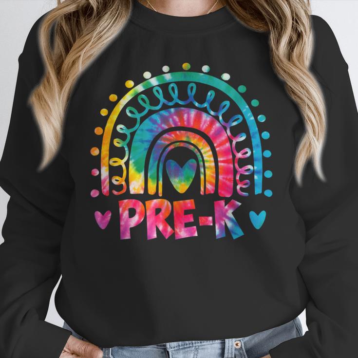 Tie Dye Prek Teacher Rainbow Preschool Back To School Girl Women Crewneck Sweatshirt, funny design Tie Dye Prek Teacher Rainbow Preschool Back To School Girl Women Crewneck Sweatshirt, funny design
