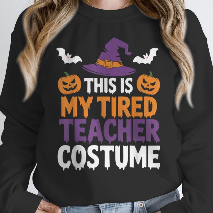 Tired Teacher Costume For Humor Halloween Women Crewneck Sweatshirt, funny design Tired Teacher Costume For Humor Halloween Women Crewneck Sweatshirt, funny design