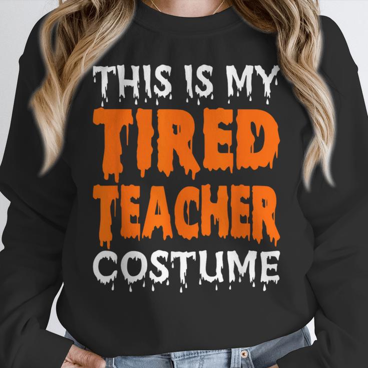 This Is My Tired Teacher Costume Quick Easy Lazy Halloween For Men Women Women Crewneck Sweatshirt, funny design This Is My Tired Teacher Costume Quick Easy Lazy Halloween For Men Women Women Crewneck Sweatshirt, funny design