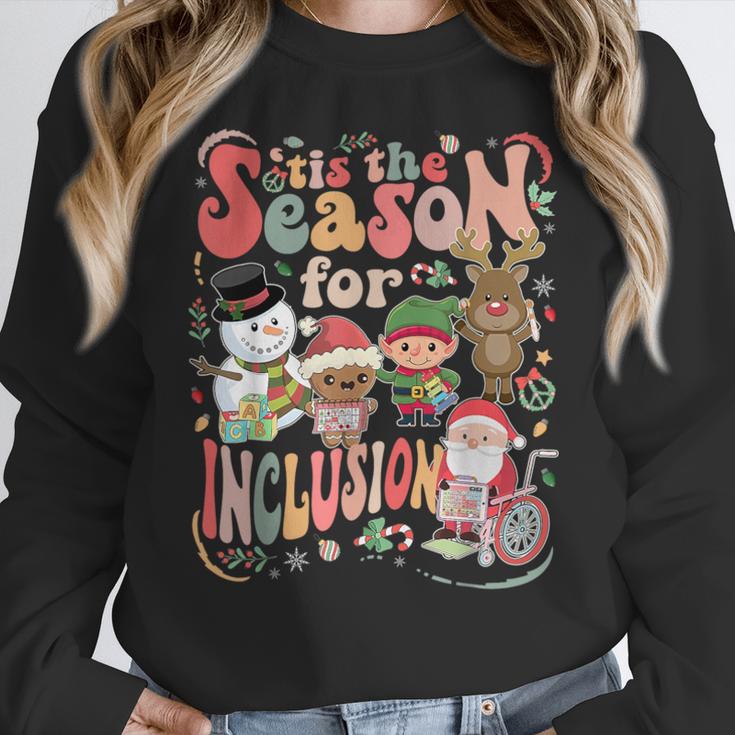 Tis The Season For Inclusion Christmas Sped Teacher Women Crewneck Sweatshirt, funny design Tis The Season For Inclusion Christmas Sped Teacher Women Crewneck Sweatshirt, funny design