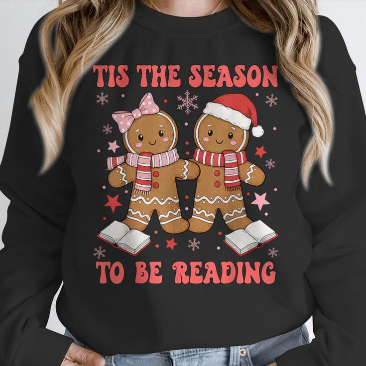 Tis The Season Reading Christmas Shirt Book Lovers Teacher Women Crewneck Sweatshirt, funny design Tis The Season Reading Christmas Shirt Book Lovers Teacher Women Crewneck Sweatshirt, funny design