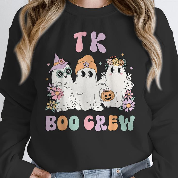 TK Boo Crew Retro Groovy Halloween Floral Ghost TK Teacher Women Crewneck Sweatshirt, Groovy Teacher Gifts, funny design TK Boo Crew Retro Groovy Halloween Floral Ghost TK Teacher Women Crewneck Sweatshirt, Groovy Teacher Gifts, funny design