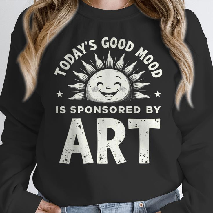 Today’s Good Mood Is Sponsored By Art Teacher Sun Tee Women Crewneck Sweatshirt, funny design Today’s Good Mood Is Sponsored By Art Teacher Sun Tee Women Crewneck Sweatshirt, funny design