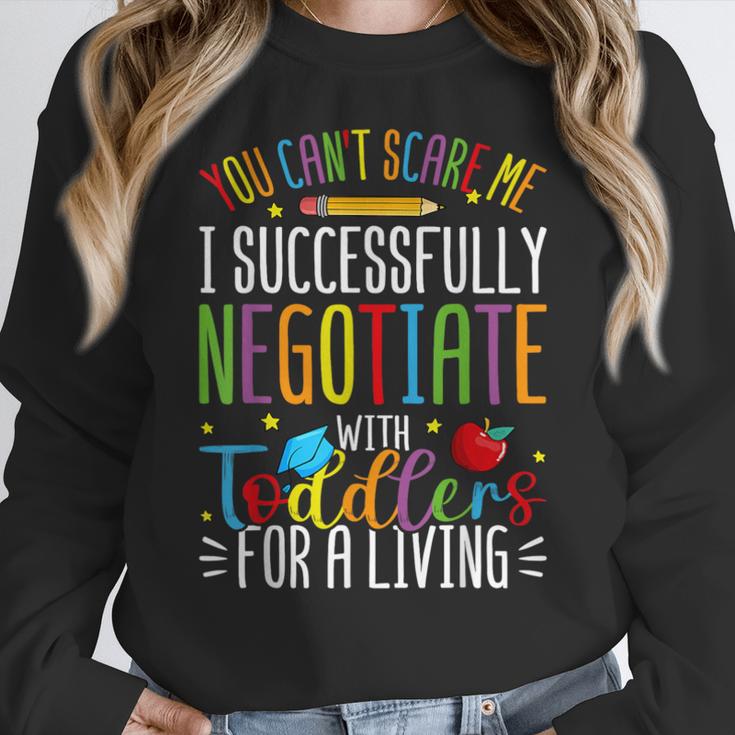 Toddler Negotiator Preschool Teacher Humor Babysitters Women Crewneck Sweatshirt, funny design Toddler Negotiator Preschool Teacher Humor Babysitters Women Crewneck Sweatshirt, funny design