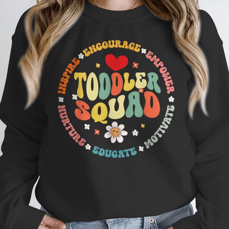 Toddler Squad Pre-K Teacher Pre School Back To School Women Crewneck Sweatshirt, funny design Toddler Squad Pre-K Teacher Pre School Back To School Women Crewneck Sweatshirt, funny design
