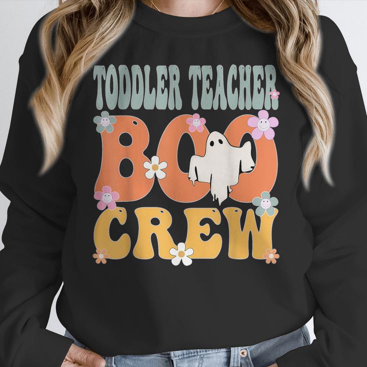 Toddler Teacher Boo Crew Ghost Groovy Halloween For Women Women Crewneck Sweatshirt, Groovy Teacher Gifts, funny design Toddler Teacher Boo Crew Ghost Groovy Halloween For Women Women Crewneck Sweatshirt, Groovy Teacher Gifts, funny design