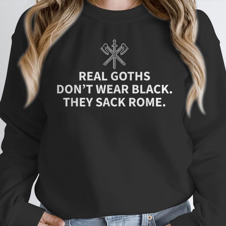 History Teacher Real Goths Sack Rome Women Crewneck Sweatshirt, History Teacher Gifts, funny design
