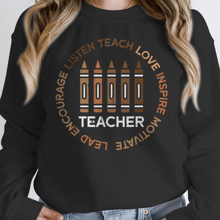 History Teacher Teach Love African American Men Women Women Crewneck Sweatshirt, History Teacher Gifts, funny design History Teacher Teach Love African American Men Women Women Crewneck Sweatshirt, History Teacher Gifts, funny design