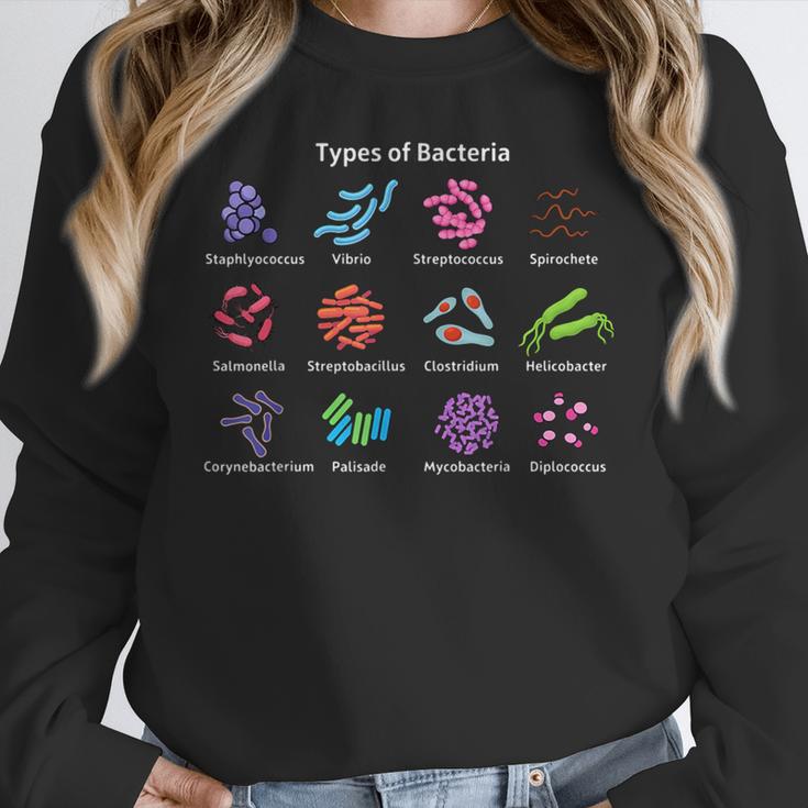 Types Of Bacteria Microbiologist Biology Science Teacher Women Crewneck Sweatshirt, Science Teacher Gifts, funny design Types Of Bacteria Microbiologist Biology Science Teacher Women Crewneck Sweatshirt, Science Teacher Gifts, funny design