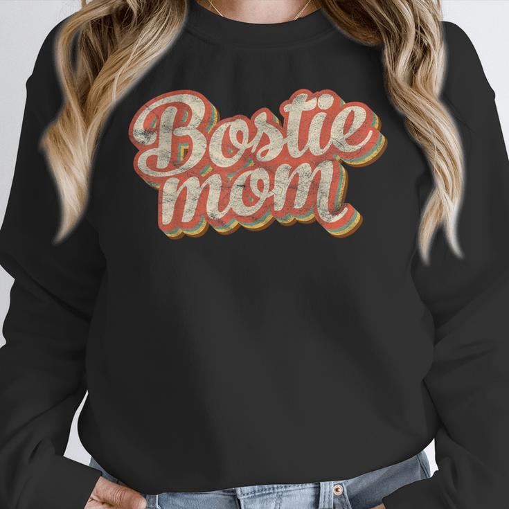 Vintage Boston Terrier Mom Dog Lover Pet Bostie Mama Men Women Girls Kids Women Crewneck Sweatshirt, Mom Gifts, Boston Terrier Mom Gifts, funny design