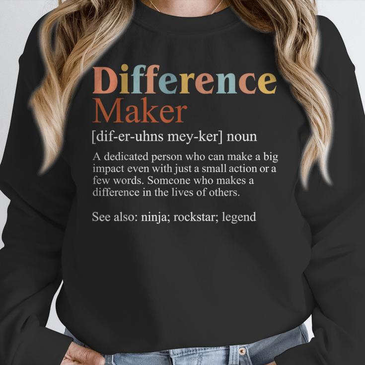 Vintage Difference Maker Definition Teachers Mom Boss Women Women Crewneck Sweatshirt, funny design