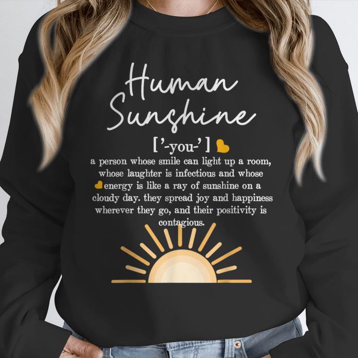 Vintage Human Sunshine Definition Teachers Mom Boss Women Women Crewneck Sweatshirt, funny design