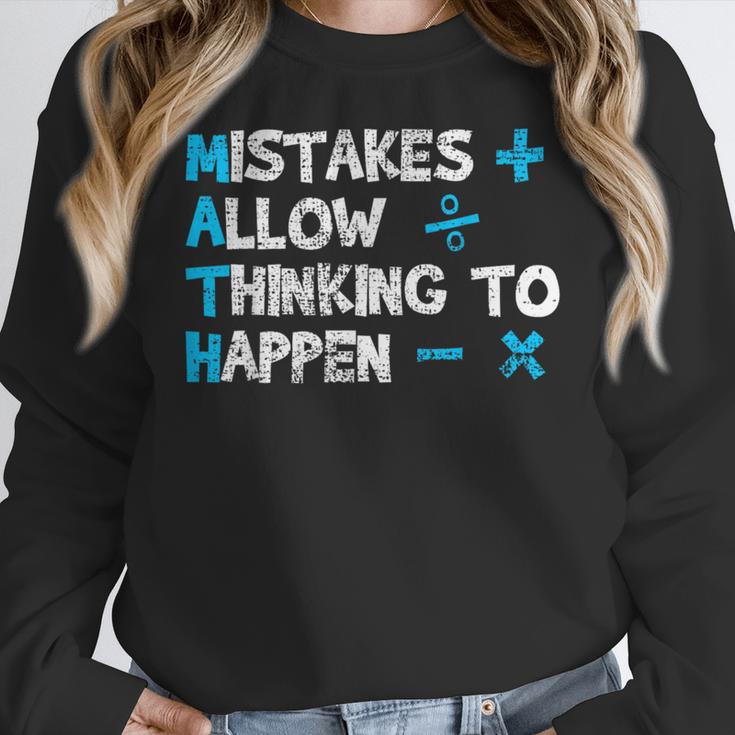 Vintage Math Teacher Saying Women Crewneck Sweatshirt, funny design