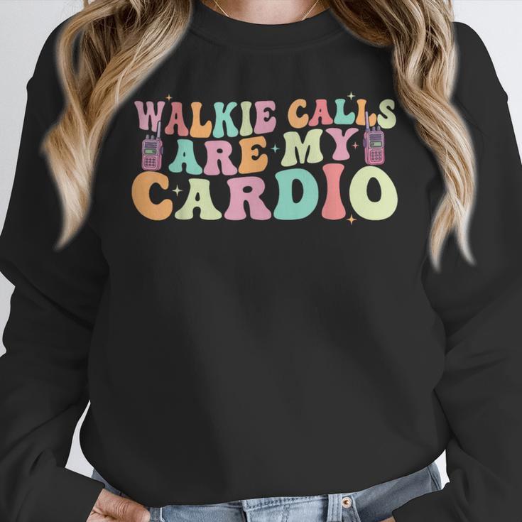 Walkie Calls Are My Cardio SPED Teacher Inclusion ABA Women Crewneck Sweatshirt, funny design