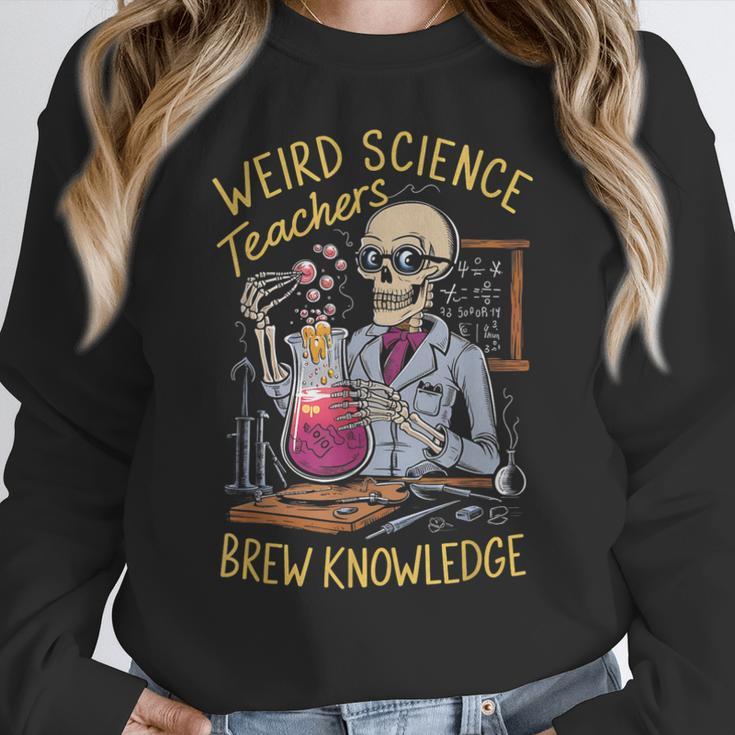 Weird Science Skeleton Halloween Teachers Brew Knowledge Women Crewneck Sweatshirt, Science Teacher Gifts, funny design Weird Science Skeleton Halloween Teachers Brew Knowledge Women Crewneck Sweatshirt, Science Teacher Gifts, funny design