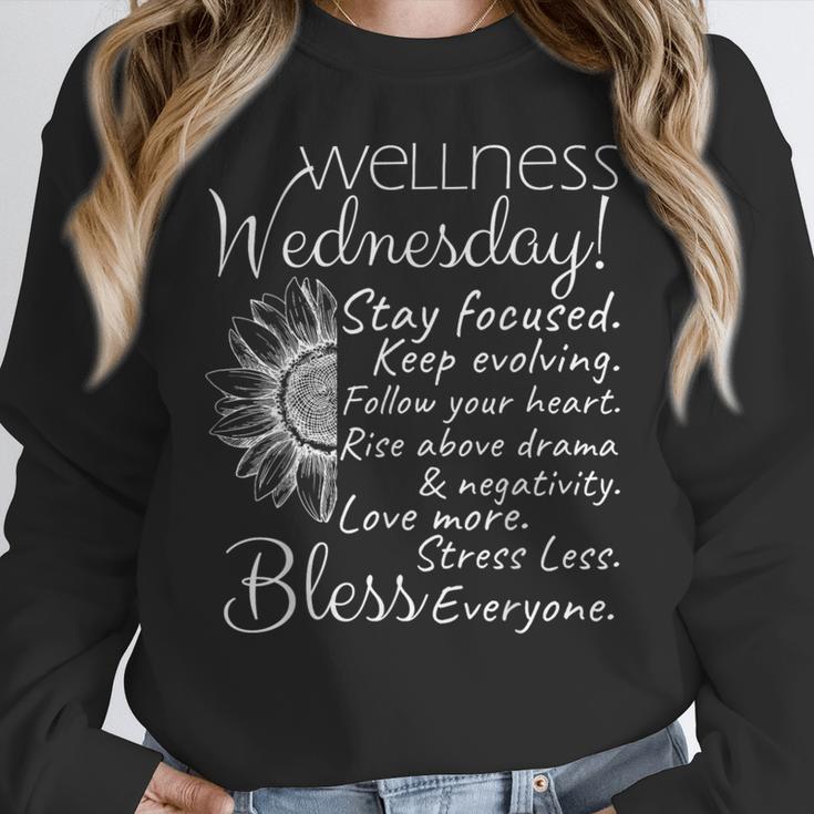 Wellness Wednesday Nurse Counselor Teacher Quotes Women Crewneck Sweatshirt, funny design