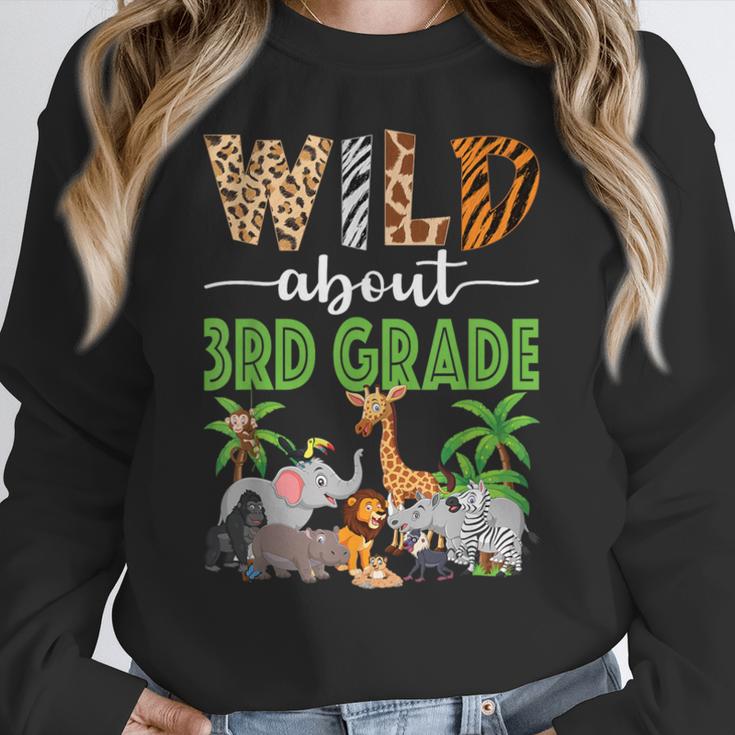 Wild About 3rd Grade Teacher Student Third Grade Zoo Safari Women Crewneck Sweatshirt, funny design Wild About 3rd Grade Teacher Student Third Grade Zoo Safari Women Crewneck Sweatshirt, funny design